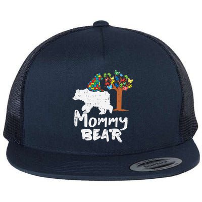 Mommy Bear Puzzle Autism Awareness Mom Mama Mother Gift Flat Bill Trucker Hat