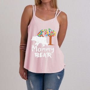 Mommy Bear Puzzle Autism Awareness Mom Mama Mother Gift Women's Strappy Tank