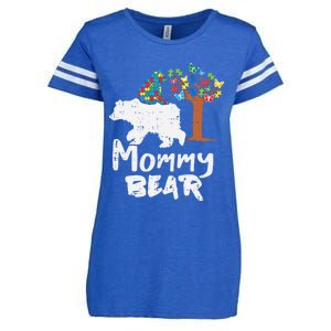 Mommy Bear Puzzle Autism Awareness Mom Mama Mother Gift Enza Ladies Jersey Football T-Shirt