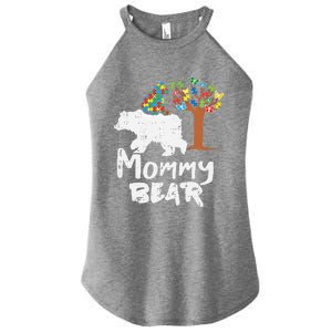 Mommy Bear Puzzle Autism Awareness Mom Mama Mother Gift Women's Perfect Tri Rocker Tank