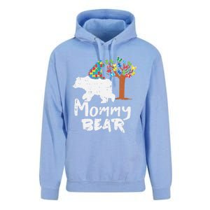 Mommy Bear Puzzle Autism Awareness Mom Mama Mother Gift Unisex Surf Hoodie