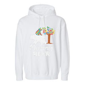 Mommy Bear Puzzle Autism Awareness Mom Mama Mother Gift Garment-Dyed Fleece Hoodie