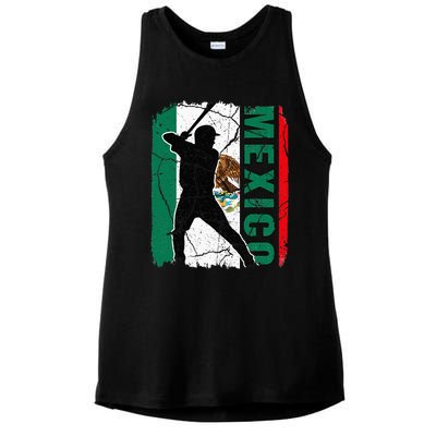 Mexican Baseball Player Mexico Flag Baseball Fans Ladies PosiCharge Tri-Blend Wicking Tank