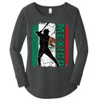 Mexican Baseball Player Mexico Flag Baseball Fans Women's Perfect Tri Tunic Long Sleeve Shirt