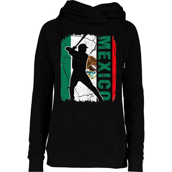 Mexican Baseball Player Mexico Flag Baseball Fans Womens Funnel Neck Pullover Hood