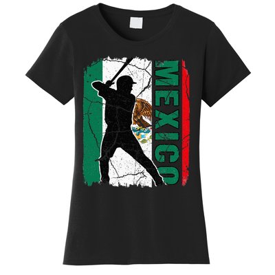 Mexican Baseball Player Mexico Flag Baseball Fans Women's T-Shirt