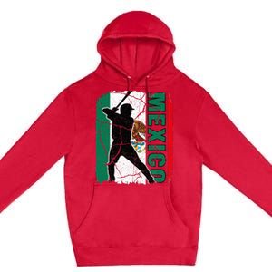 Mexican Baseball Player Mexico Flag Baseball Fans Premium Pullover Hoodie