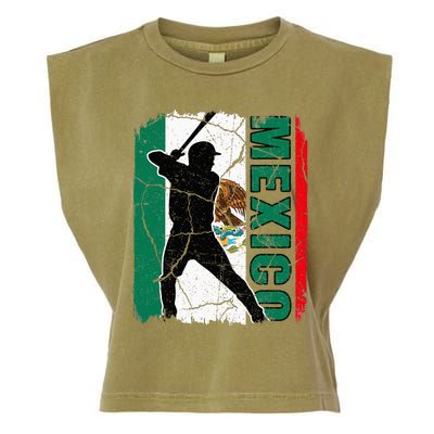 Mexican Baseball Player Mexico Flag Baseball Fans Garment-Dyed Women's Muscle Tee