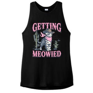 Meowdy Bachelorette Party Cowgirl Getting Meowied Cat Bride Ladies PosiCharge Tri-Blend Wicking Tank