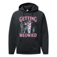 Meowdy Bachelorette Party Cowgirl Getting Meowied Cat Bride Performance Fleece Hoodie