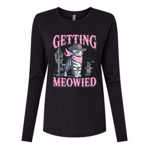 Meowdy Bachelorette Party Cowgirl Getting Meowied Cat Bride Womens Cotton Relaxed Long Sleeve T-Shirt