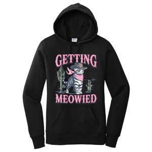 Meowdy Bachelorette Party Cowgirl Getting Meowied Cat Bride Women's Pullover Hoodie