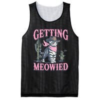 Meowdy Bachelorette Party Cowgirl Getting Meowied Cat Bride Mesh Reversible Basketball Jersey Tank