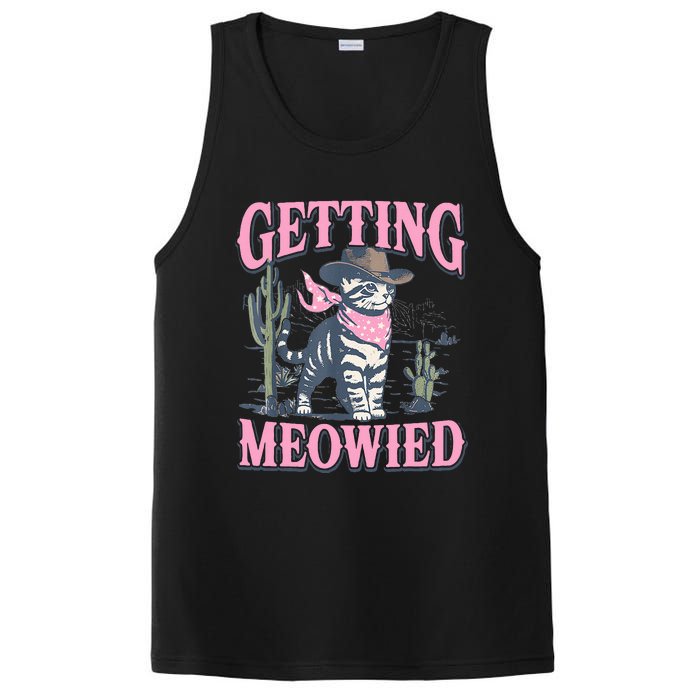 Meowdy Bachelorette Party Cowgirl Getting Meowied Cat Bride PosiCharge Competitor Tank