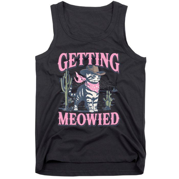 Meowdy Bachelorette Party Cowgirl Getting Meowied Cat Bride Tank Top