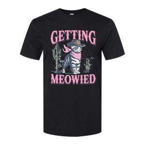 Meowdy Bachelorette Party Cowgirl Getting Meowied Cat Bride Softstyle CVC T-Shirt