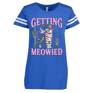 Meowdy Bachelorette Party Cowgirl Getting Meowied Cat Bride Enza Ladies Jersey Football T-Shirt