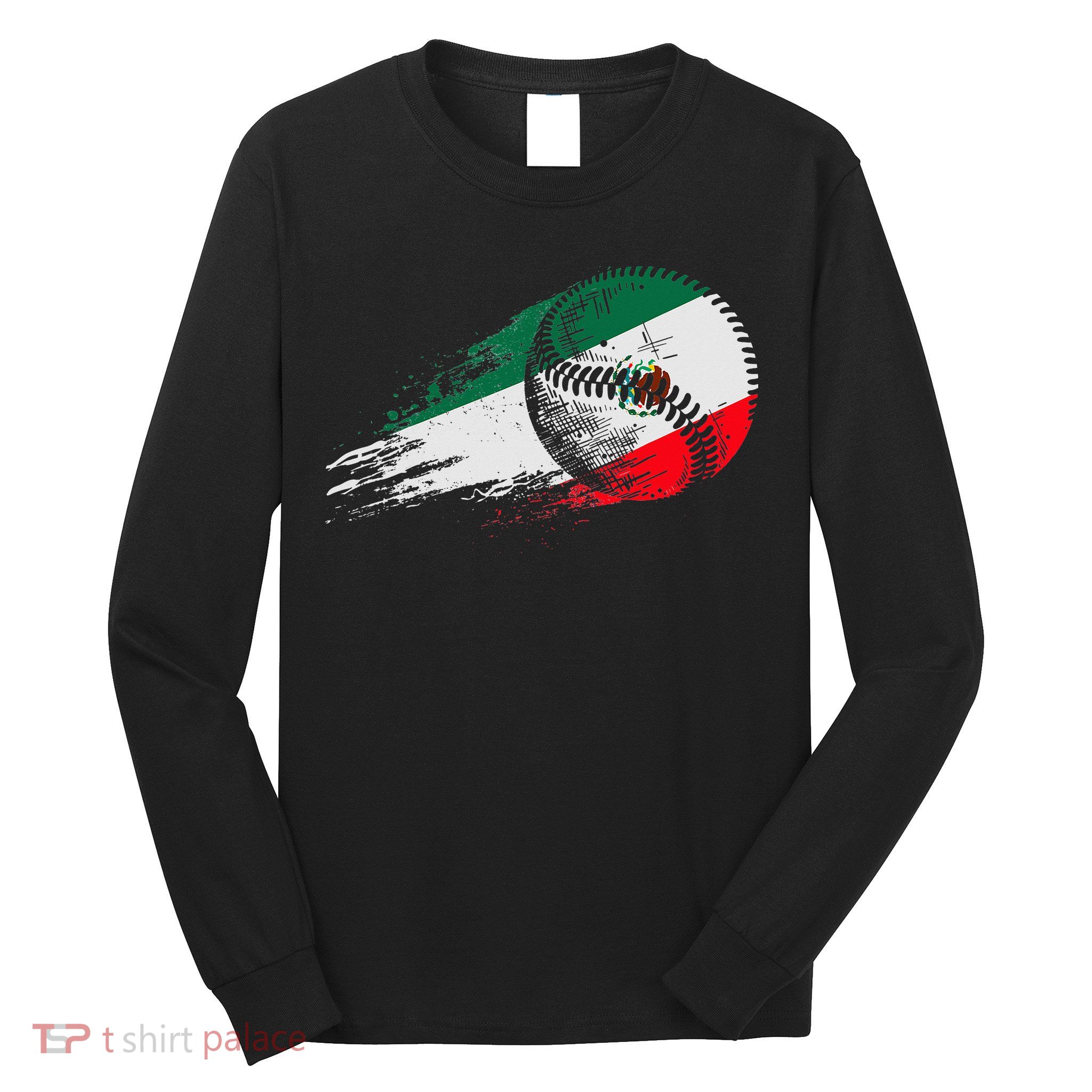 Mexican Baseball Player Mexico Flag Baseball Lover Long Sleeve Shirt