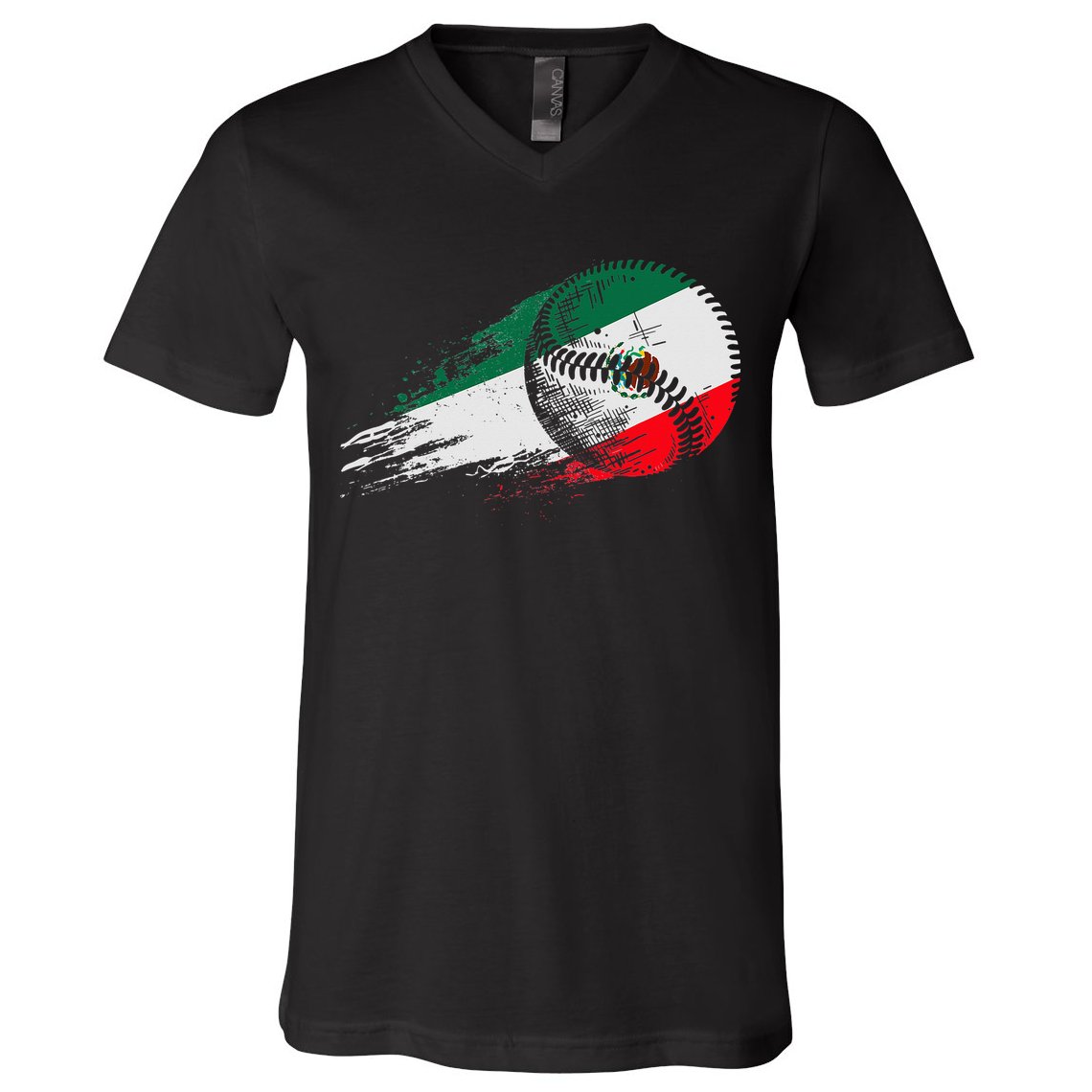 Mexican Baseball Player Mexico Flag Baseball Lover V-Neck T-Shirt