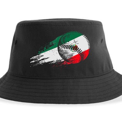 Mexican Baseball Player Mexico Flag Baseball Lover Sustainable Bucket Hat