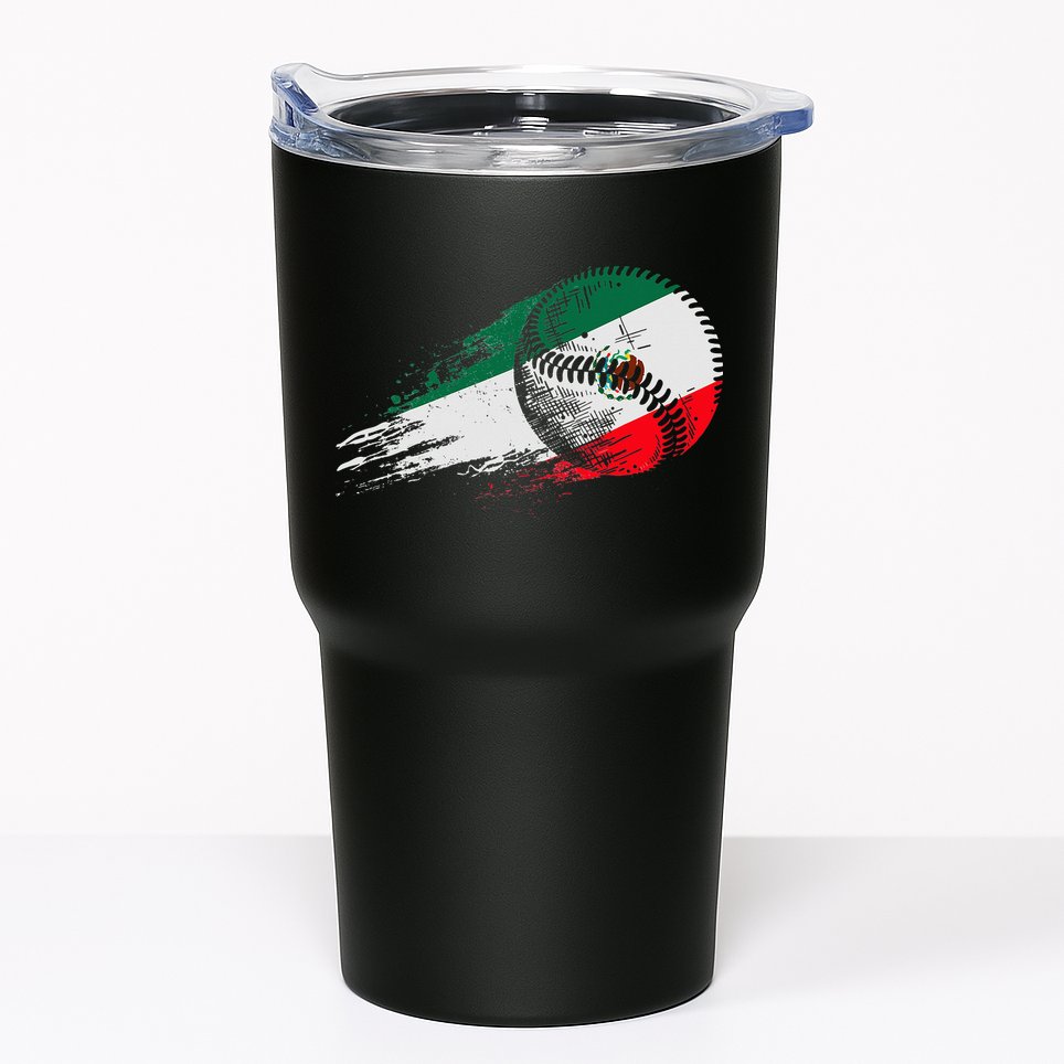Mexican Baseball Player Mexico Flag Baseball Lover Tumbler