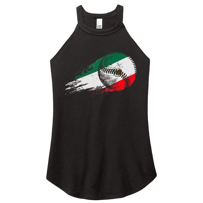 Mexican Baseball Player Mexico Flag Baseball Lover Women's Perfect Tri Rocker Tank
