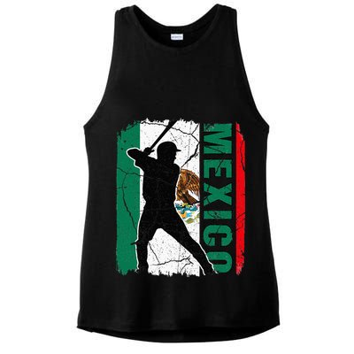 Mexican Baseball Player Mexico Flag Baseball Fans Ladies PosiCharge Tri-Blend Wicking Tank