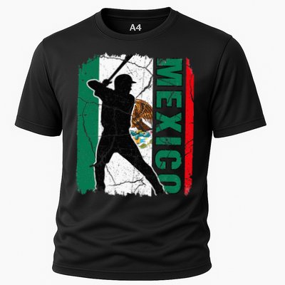 Mexican Baseball Player Mexico Flag Baseball Fans Cooling Performance Crew T-Shirt