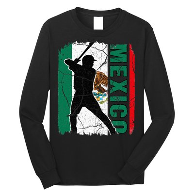 Mexican Baseball Player Mexico Flag Baseball Fans Long Sleeve Shirt