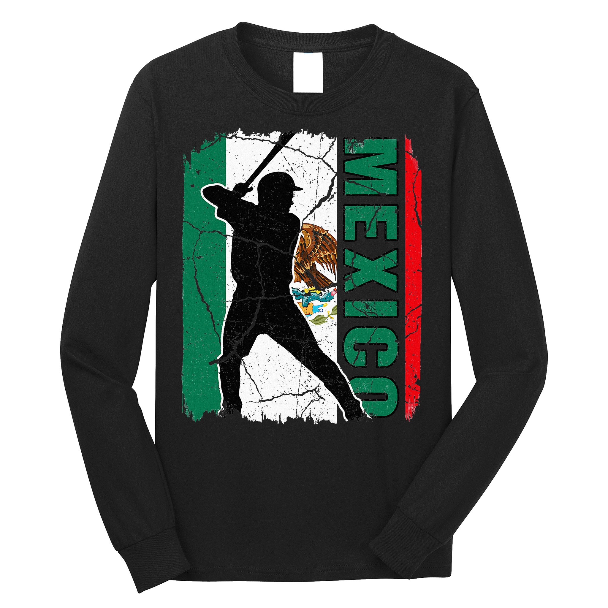 Mexican Baseball Player Mexico Flag Baseball Fans Long Sleeve Shirt