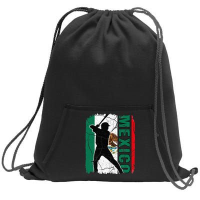 Mexican Baseball Player Mexico Flag Baseball Fans Sweatshirt Cinch Pack Bag