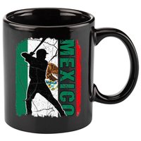Mexican Baseball Player Mexico Flag Baseball Fans 11oz C Handle Ceramic Mug