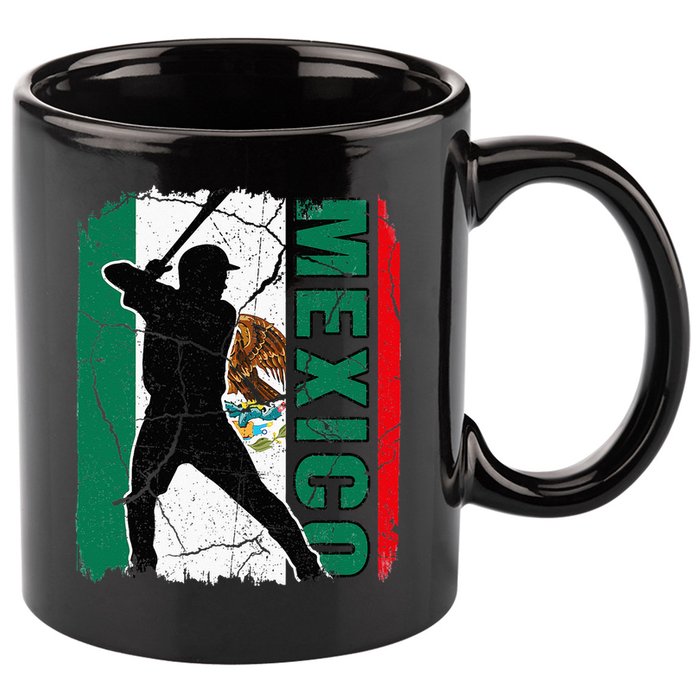 Mexican Baseball Player Mexico Flag Baseball Fans 11oz C Handle Ceramic Mug