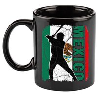 Mexican Baseball Player Mexico Flag Baseball Fans 11oz C Handle Ceramic Mug