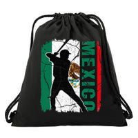 Mexican Baseball Player Mexico Flag Baseball Fans Drawstring Bag