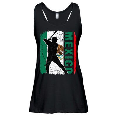 Mexican Baseball Player Mexico Flag Baseball Fans Ladies Essential Flowy Tank