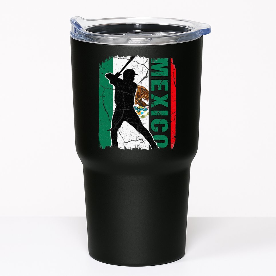 Mexican Baseball Player Mexico Flag Baseball Fans Tumbler
