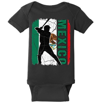 Mexican Baseball Player Mexico Flag Baseball Fans Baby Bodysuit