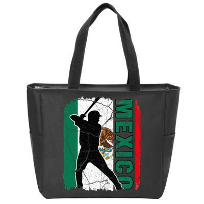 Mexican Baseball Player Mexico Flag Baseball Fans Zip Tote Bag