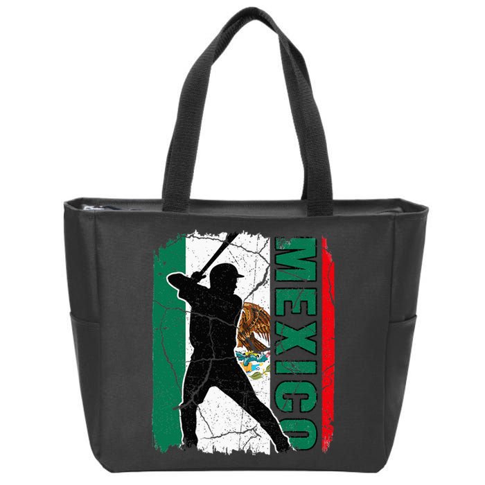 Mexican Baseball Player Mexico Flag Baseball Fans Zip Tote Bag