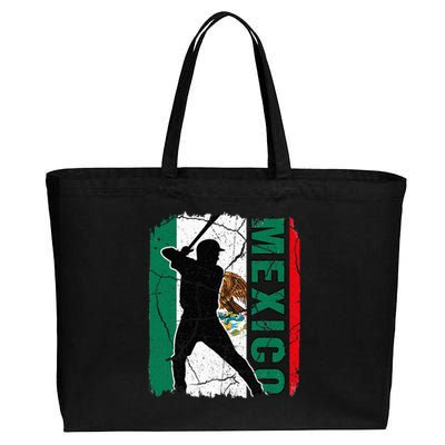 Mexican Baseball Player Mexico Flag Baseball Fans Cotton Canvas Jumbo Tote