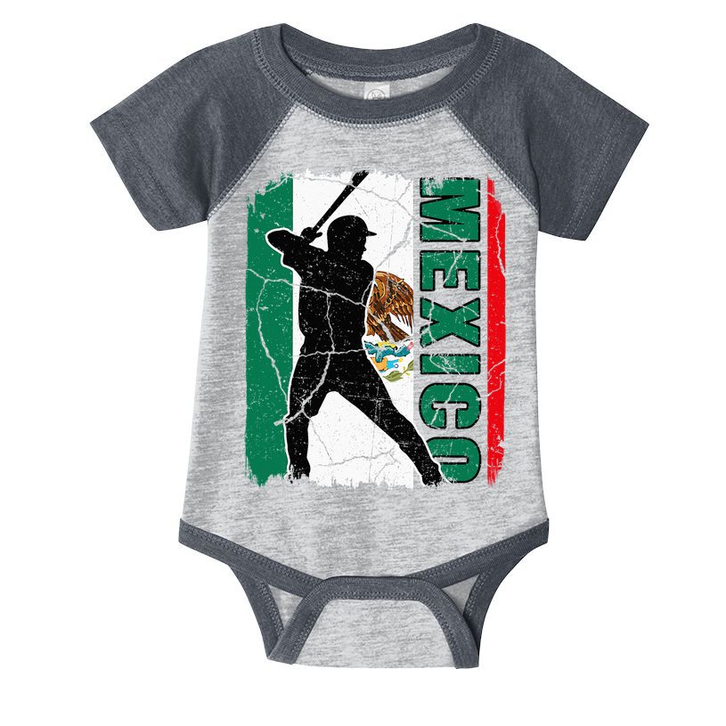 Mexican Baseball Player Mexico Flag Baseball Fans Infant Baby Jersey Bodysuit