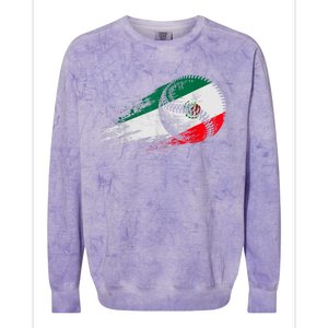 Mexican Baseball Player Mexico Flag Baseball Lover Colorblast Crewneck Sweatshirt