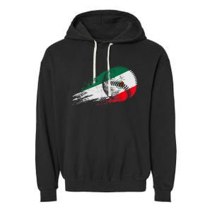 Mexican Baseball Player Mexico Flag Baseball Lover Garment-Dyed Fleece Hoodie