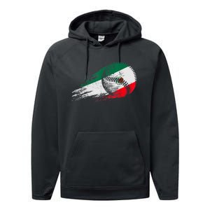 Mexican Baseball Player Mexico Flag Baseball Lover Performance Fleece Hoodie