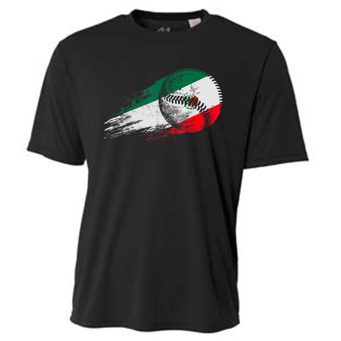 Mexican Baseball Player Mexico Flag Baseball Lover Cooling Performance Crew T-Shirt