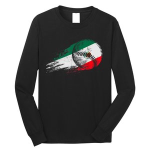 Mexican Baseball Player Mexico Flag Baseball Lover Long Sleeve Shirt