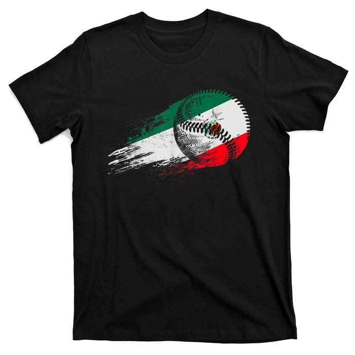 Mexican Baseball Player Mexico Flag Baseball Lover T-Shirt