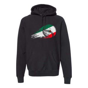 Mexican Baseball Player Mexico Flag Baseball Lover Premium Hoodie