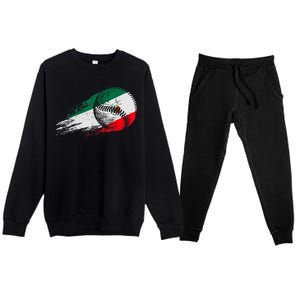 Mexican Baseball Player Mexico Flag Baseball Lover Premium Crewneck Sweatsuit Set